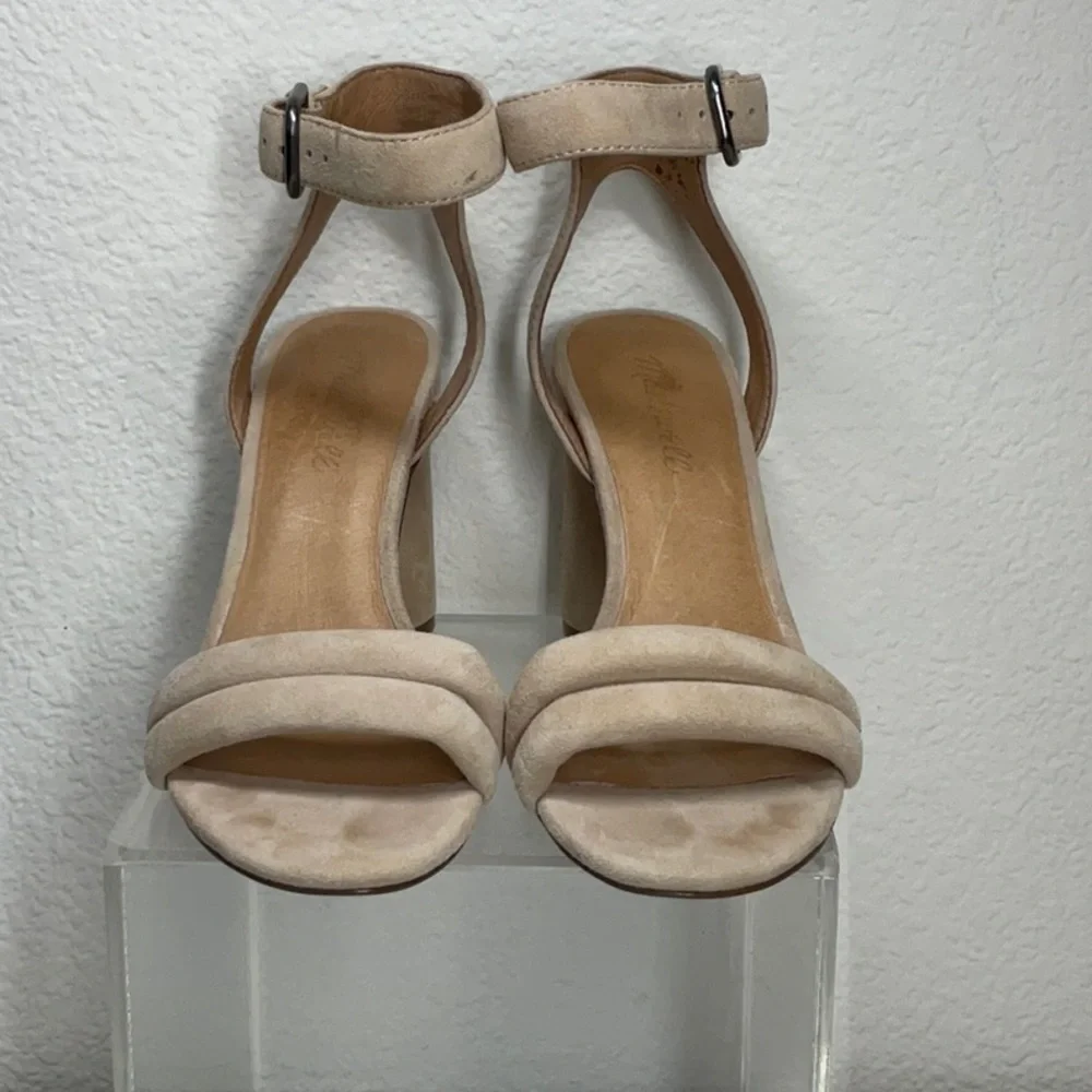 Madewell Rosalie Suede High Heel Sandal Sand Dune Size 7 - Picture 6 of 11